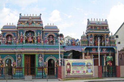 A frontal view of a Kaliamman Temple in Singapore