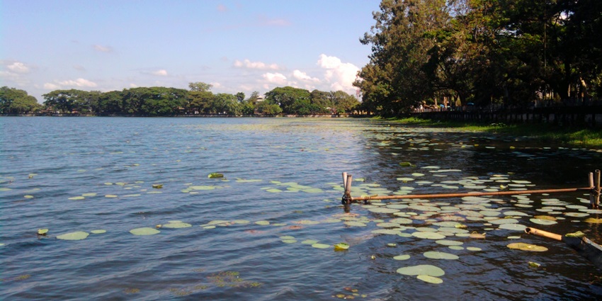 Sivasagar Tank, a historic reservoir, part of the harvest festival of Assam celebrations