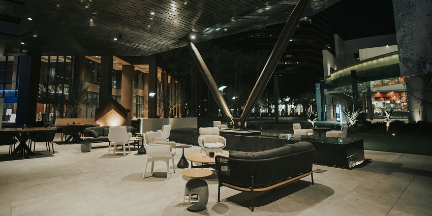 An inside view of the Sky Grill Lounge & Bar, a place to enjoy the nightlife in Kochi.