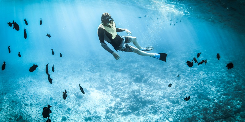 Partaking in snorkelling is one of the best things to do in Maldives for explorers.