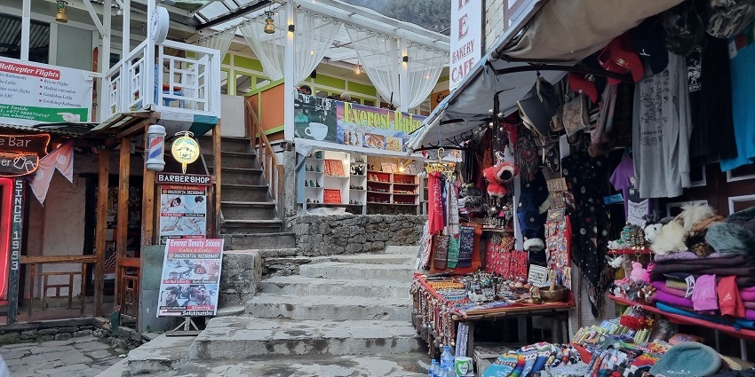 The Scenic view of the beautiful market of the Sonauli at the India-Nepal border