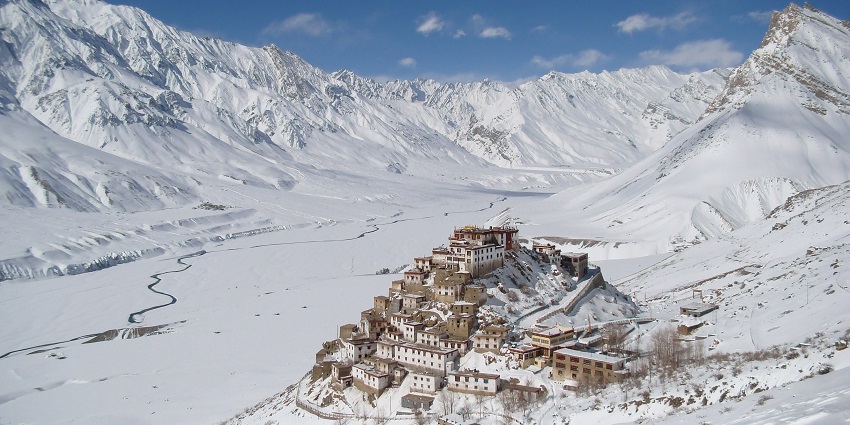 A panoramic view of the Kee monastery in Spiti Valley is a mesmerising sight to behold