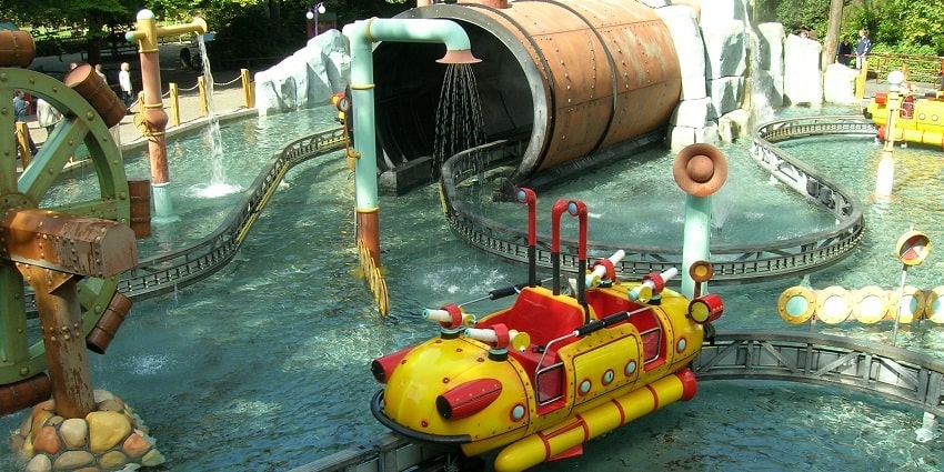 One of the best water parks in Wayanad with a water slide in the swimming pool