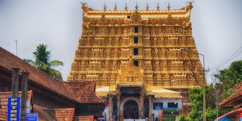 Sree Padmanabhaswamy Temple is built in a traditional Dravidian and Kerala style of architecture.