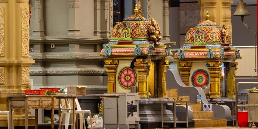A picture taken inside Sri Thendayuthapani Temple