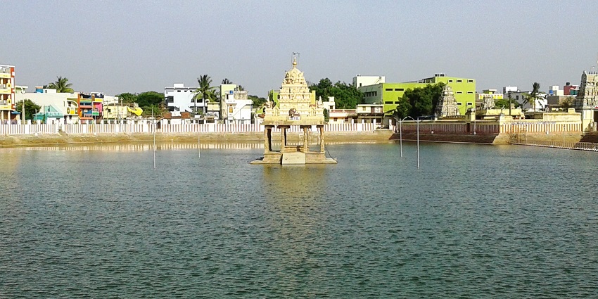 Historic temple in Tiruvallur, showcasing traditional South Indian architecture.