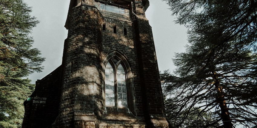 A glimpse of the iconic St. Crispin’s Church nestled in Shimla surrounded by greenery.