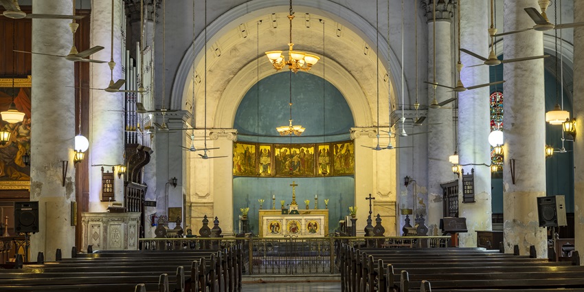 Beautiful interiors of a famous church in Dalhousie
