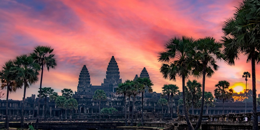 Witness the mesmerising sunsets and sunrises on your trip to Angkor Wat, Cambodia.