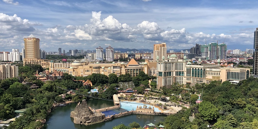 Picturesque view of Sunway Lagoon - one of the best places to visit in Kuala Lumpur.