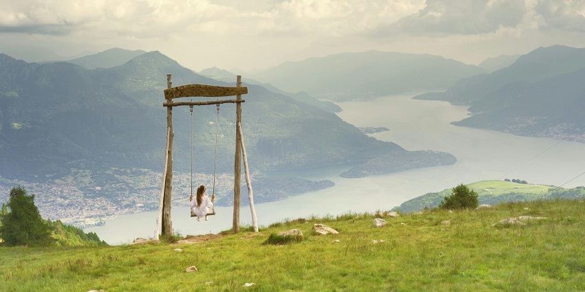 Swinging on the banana swing is a surreal and completely safe experience at the museum.