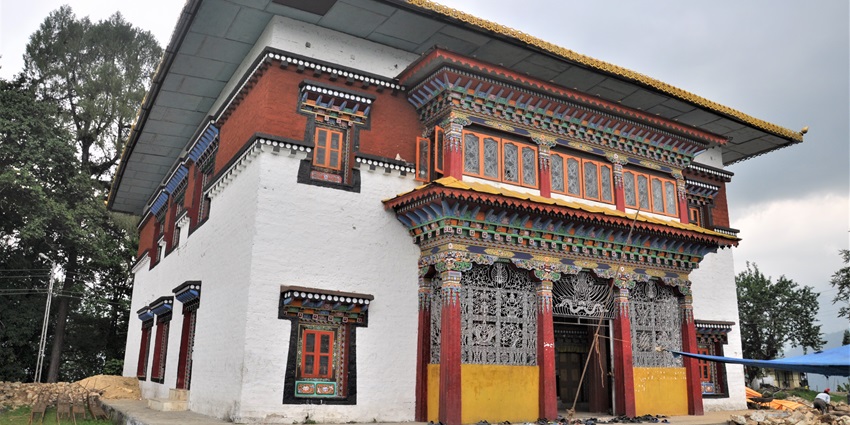 A view of the Tashiding Monastery, a major tourist destination near Phodong Monastery.