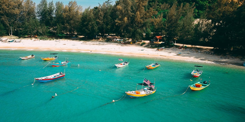 A quaint vista of Teluk Tempoyak Beach, one of the serene Penang beaches to explore.