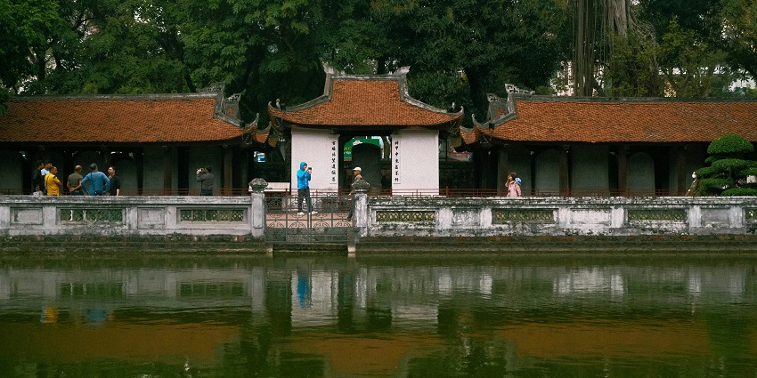 Seek blessings from the sacred Temple of Literature - one of the temples in Hanoi Vietnam.