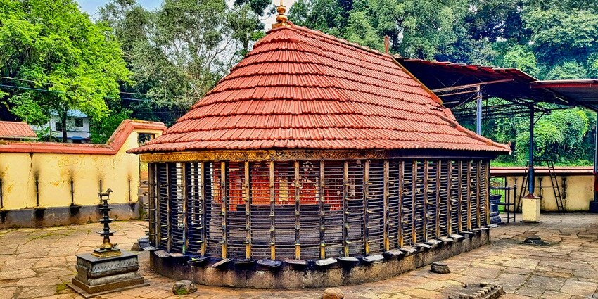 View of the popular Ayyappankavu Temple of Panjal in Thrissur district of Kerala