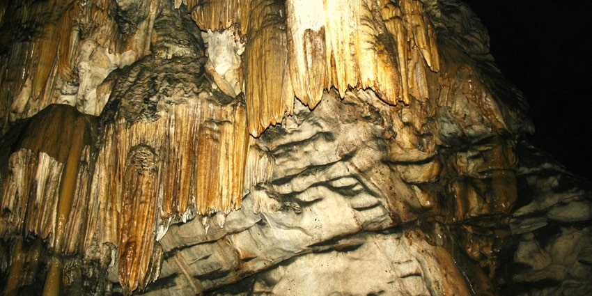 Stunning rock formations inside Borra Caves, a popular attraction in Araku Valley.