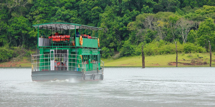 Place of the Boat landing in the reservoir of Mullaperiyar Dam in Kerala.