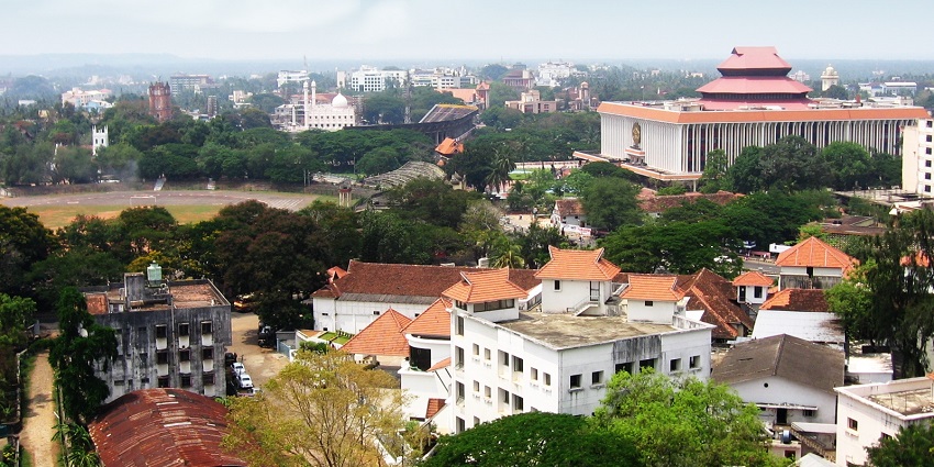 Panoramic view of the beautiful Thiruvananthapuram city amidst the lush greenery