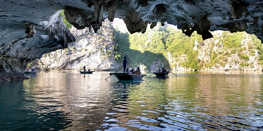 Tien Ong Cave is another Halong Bay Caves Vietnam that has excellent stalactite formations.