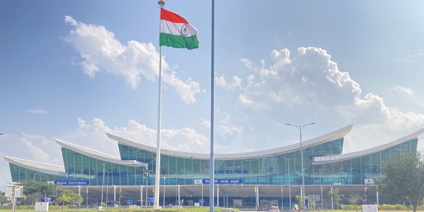 Take a flight from the Tirupati Airport to Tirupati and then take a bus or taxi here