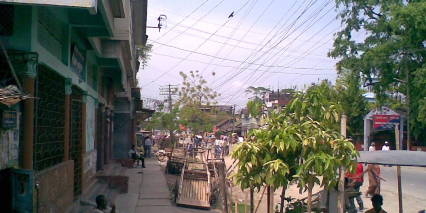 Images of the township area of Barpeta near the Manas National Park, Assam, India