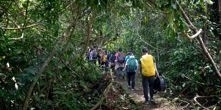 Snapshot of the group of people going on trekking in the Namdapha National Park
