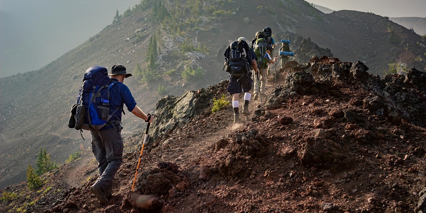 A glimpse of people trekking through the rocky trails and enjoying mesmerising vistas.