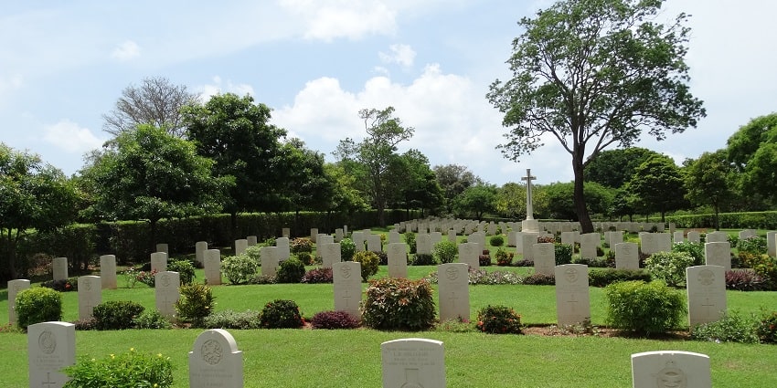 Pay tribute to fighters who died during World War II at the Trincomalee War Cemetry.