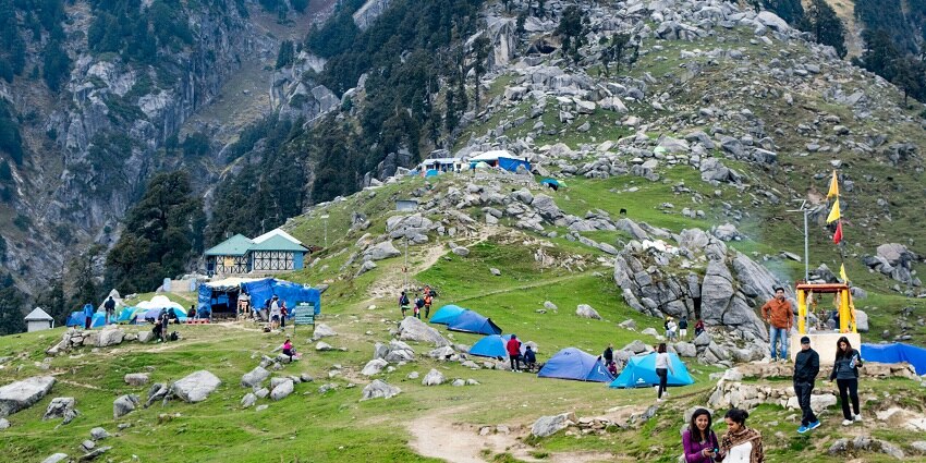 Beautiful campsite and the trekking point of Trinud which is near to Dhuladhar wildlife