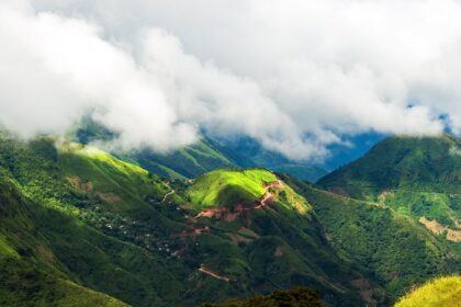 Scenic panoramic view of the beautiful Umsiang Picnic Place in the hills of Meghalaya