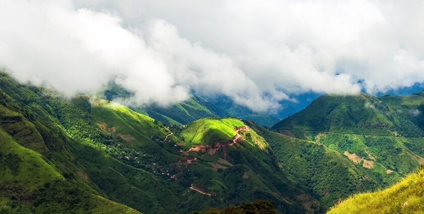 Scenic panoramic view of the beautiful Umsiang Picnic Place in the hills of Meghalaya