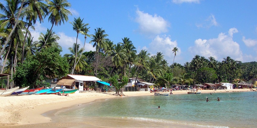 Unawatuna, one of the best beaches in Sri Lanka, is famous for its sandy shores.