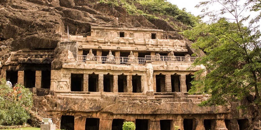 Undavalli Caves is one of the most stunning places to visit around Amaravati Museum.