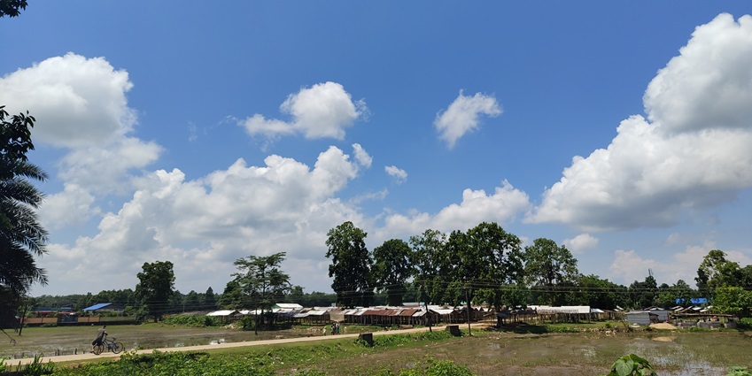 Beautiful clear sunny sky Urbat Beel – Manas National Park, Assam, India