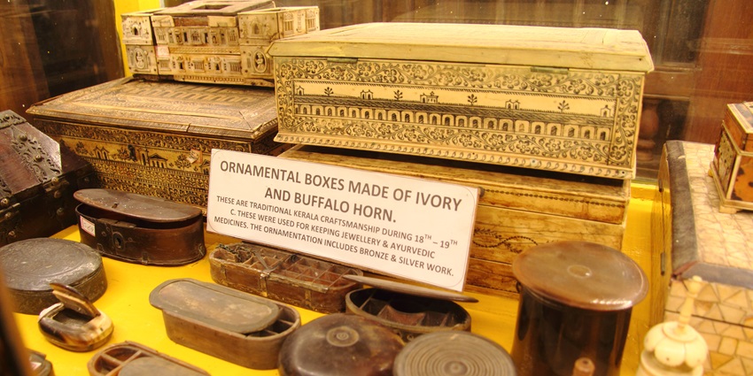 The collection of historic artefacts and Ayurvedic collections at the Vaidhyaratnam Ayurveda Museum
