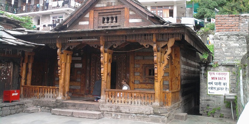 A scenic view of Vashisht Temple - one of the best places to visit in Kullu Manali in December.