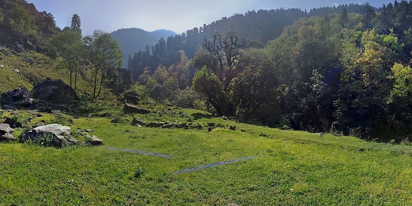 Picturesque view of verdant landscapes inside this park with forested hills in the back