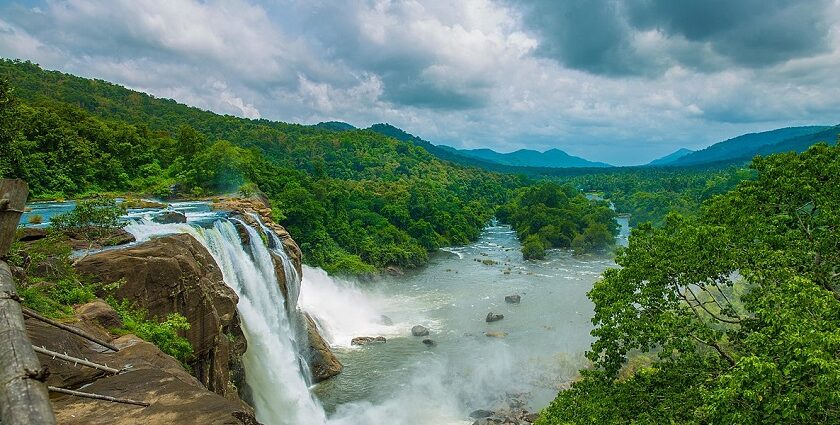 Relax while enjoying the peaceful views of Thusaragiri Waterfalls in Kerala, India.