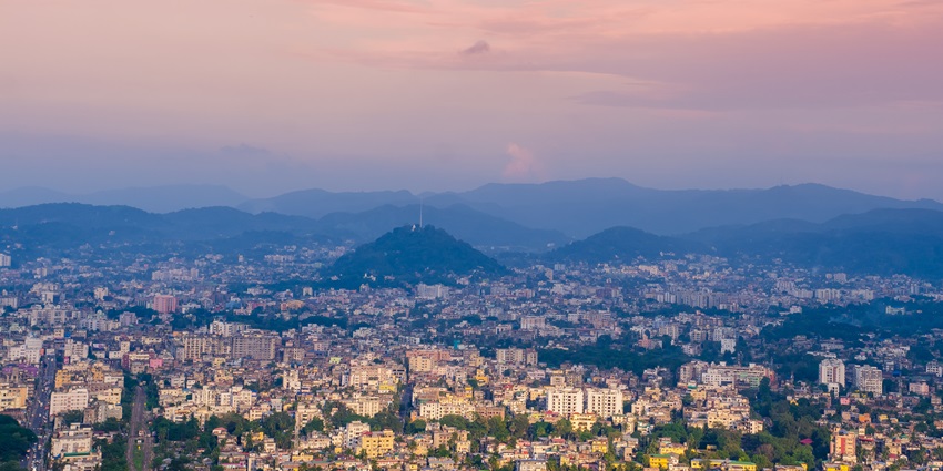 View of Guwahati city, Assam from atop Nilachal hill - places to visit in Guwahati at night