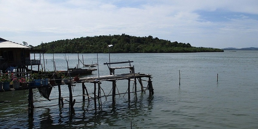 Aerial view of Batam Island nearby, lush green and clear water - Islands near Singapore