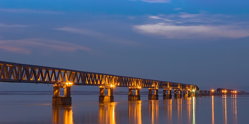 Striking architecture spanning across the river - places to visit in Dibrugarh.