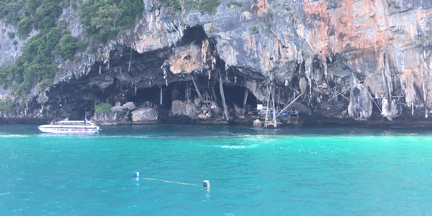 View the paintings on the walls of the Viking Cave when wondering what to do in Phi Phi Island