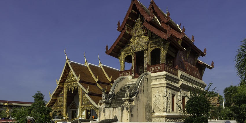 Wat Phra Singh is a jewel in Chiang Mai city known for its stunning architecture.
