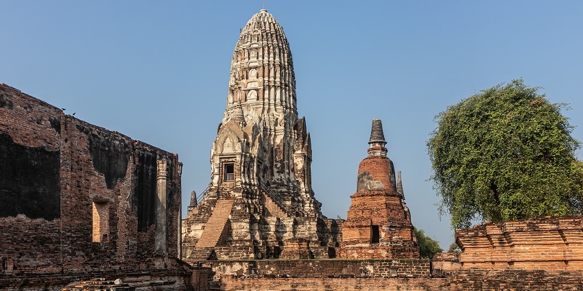 Beautiful snapshot of the iconic Buddhist Temple in the historic city Ayutthaya