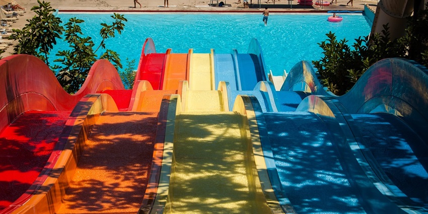 Beautiful image of the water ride in the fun and food water park in new Delhi