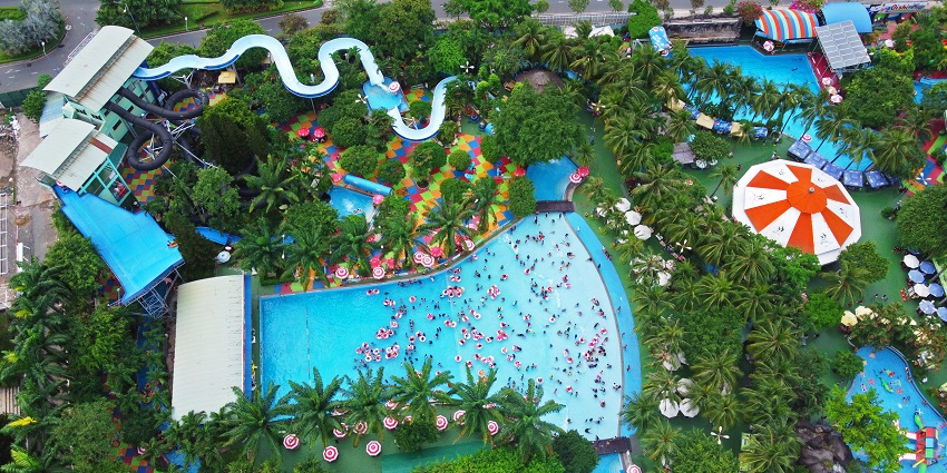 The aerial snapshot of the waterpark somewhere in the iconic city –Agartala Water Park