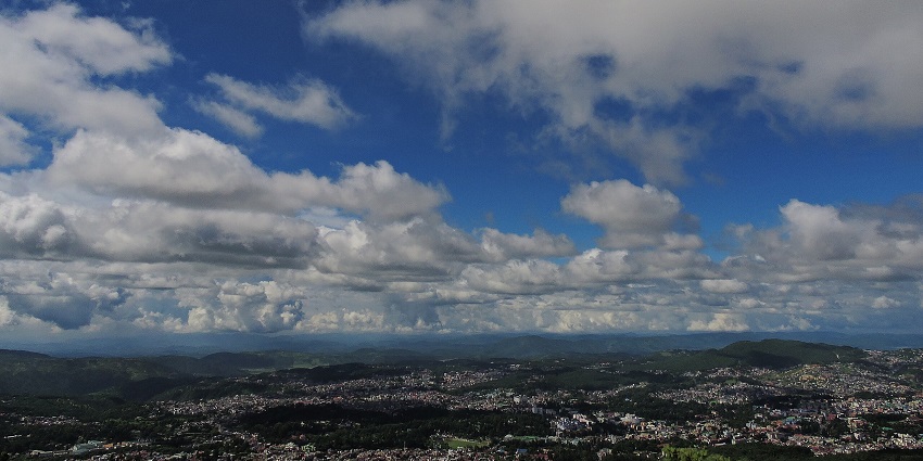 A bird-eye view of Shillong, host of the music festival, taken from a mountain