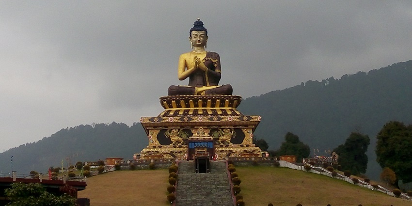 A tall Buddha Statue