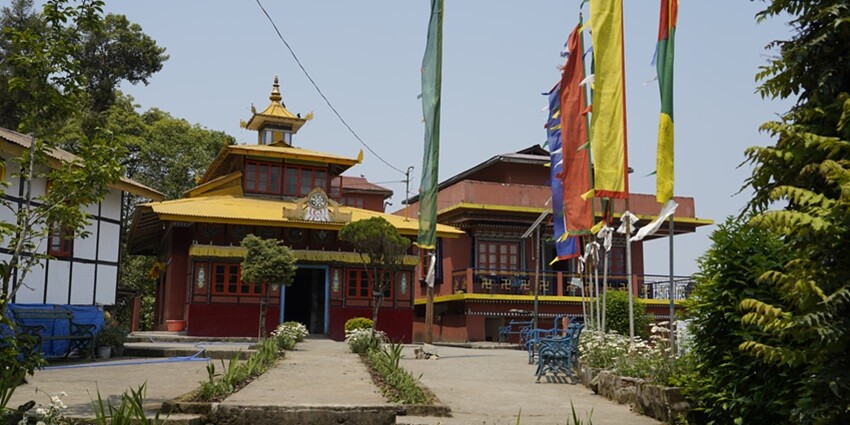 A frontal view of the beautiful Bon Monastery