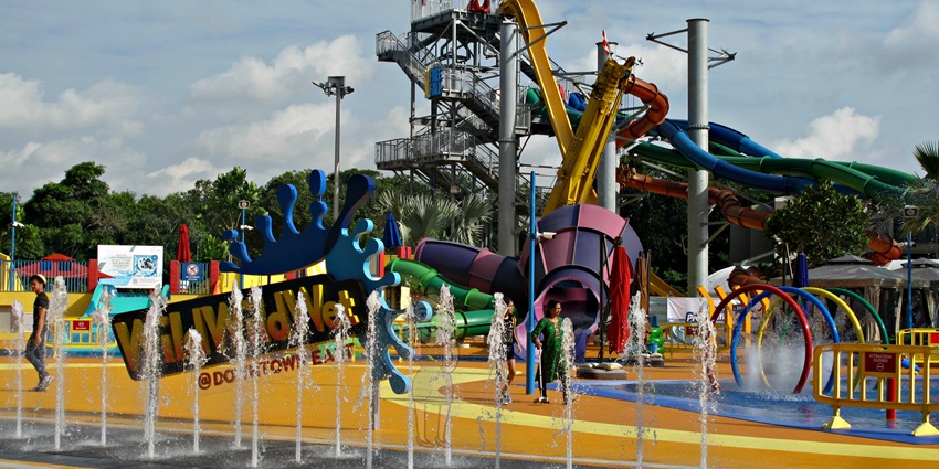 A vibrant water park featuring exhilarating slides - one of the best Singapore water parks
